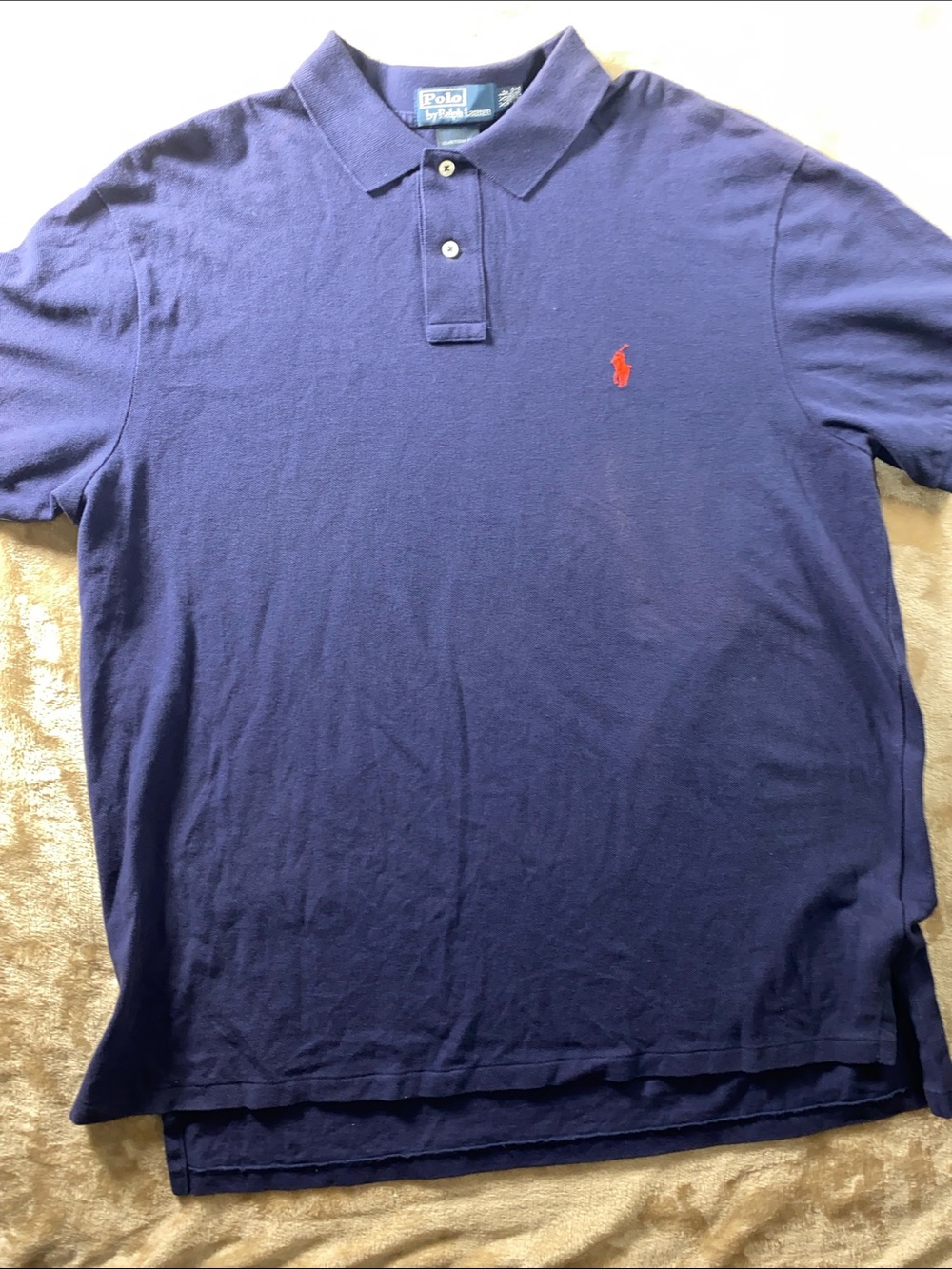 Polo by Ralph Lauren Navy Short Sleeve Polo with Red Pony